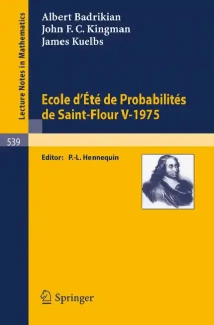 Cover of Ecole d'Ete de Probabilites de Saint-Flour V, 1975