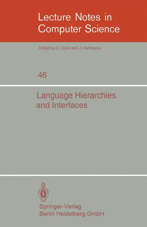 Cover of Language Hierarchies and Interfaces