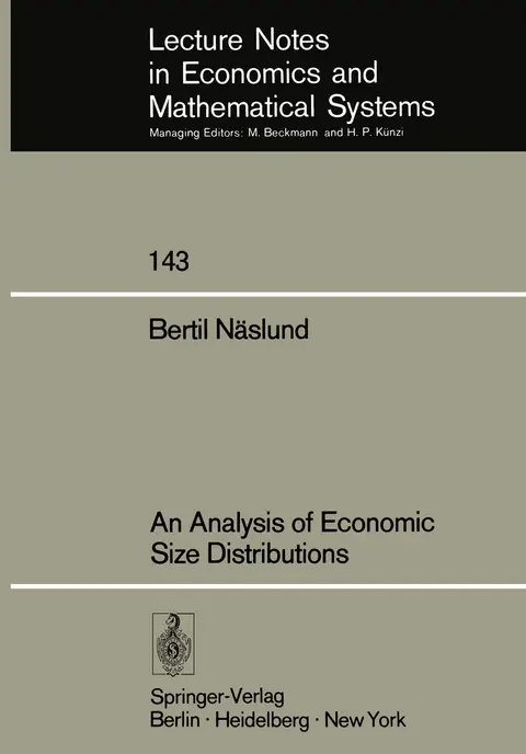 Cover of An Analysis of Economic Size Distributions