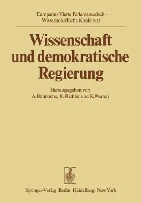 Cover of Wissenschaft Und Demokratische Regierung