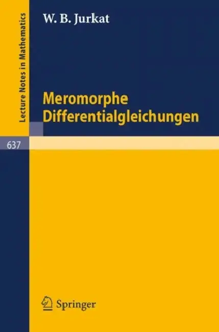Cover of Meromorphe Differentialgleichungen