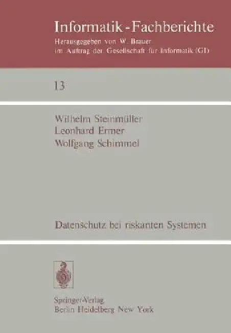 Cover of Datenschutz Bei Riskanten Systemen