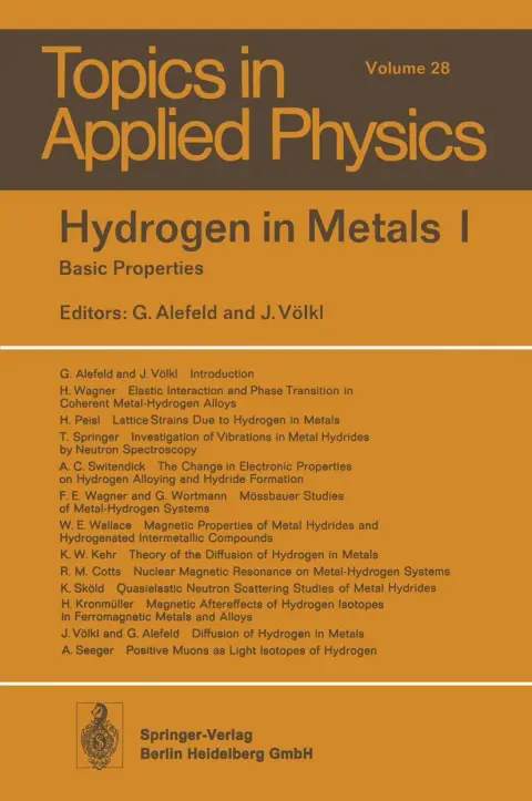Cover of Hydrogen in Metals I