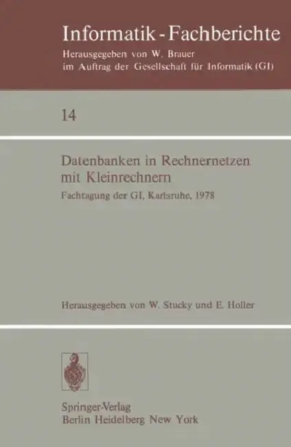Cover of Datenbanken in Rechnernetzen Mit Kleinrechnern
