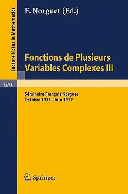 Cover of Fonctions de Plusieurs Variables Complexes III