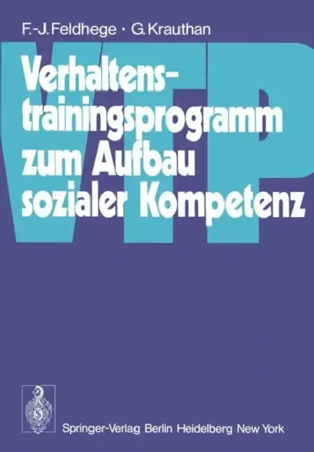 Cover of Verhaltenstrainingsprogramm Zum Aufbau Sozialer Kompetenz (Vtp)