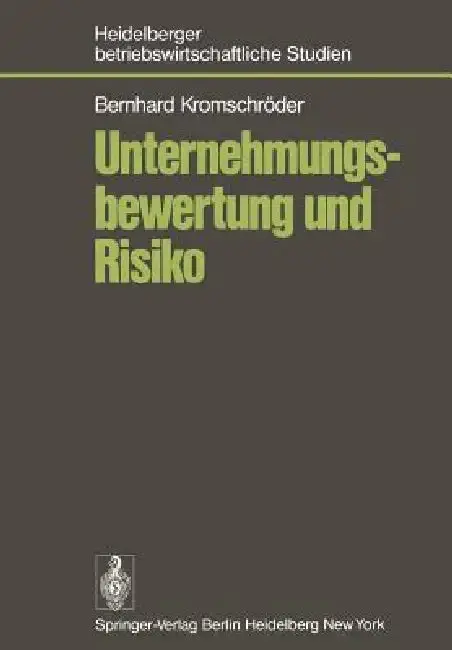 Cover of Unternehmungsbewertung Und Risiko