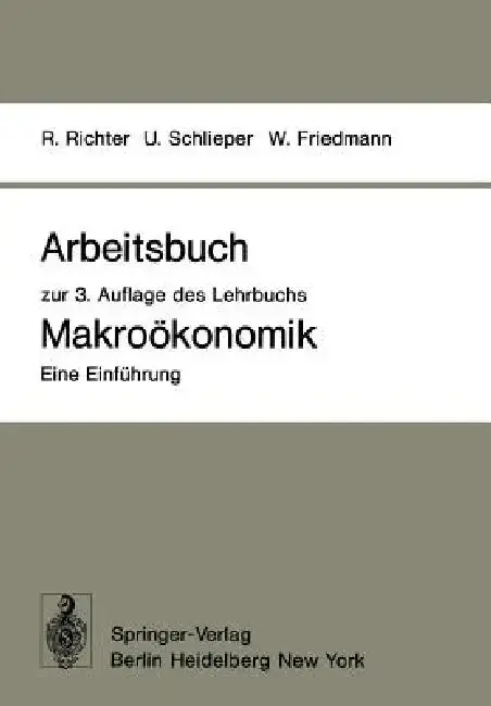 Cover of Arbeitsbuch Zur 3. Auflage Des Lehrbuchs Makroökonomik -- Eine Einführung