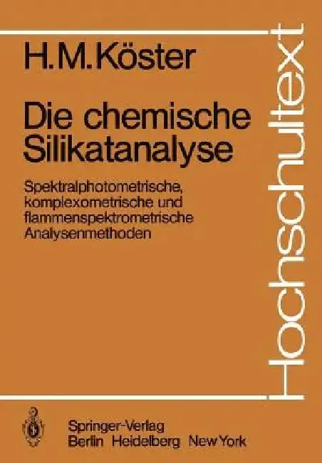 Cover of Die Chemische Silikatanalyse