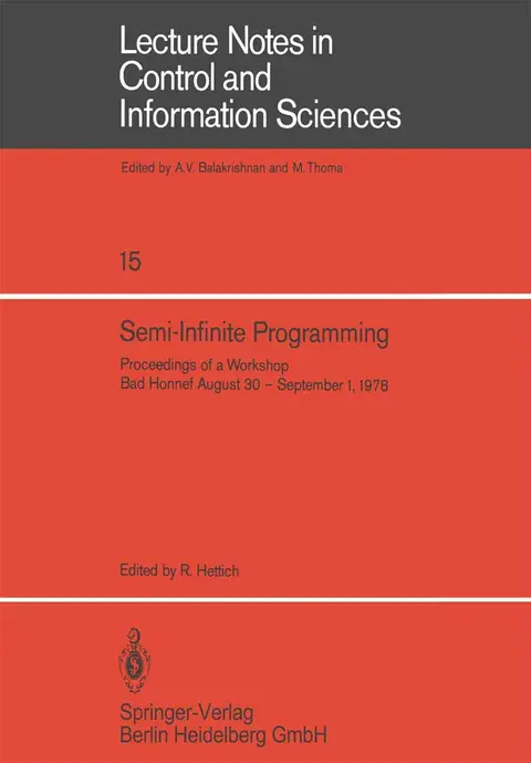 Cover of Semi-Infinite Programming