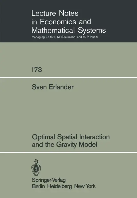 Cover of Optimal Spatial Interaction and the Gravity Model