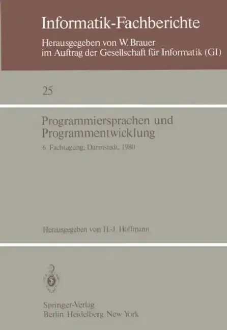 Cover of Programmiersprachen Und Programmentwicklung