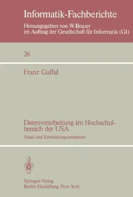 Cover of Datenverarbeitung Im Hochschulbereich Der USA