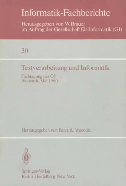 Cover of Textverarbeitung Und Informatik