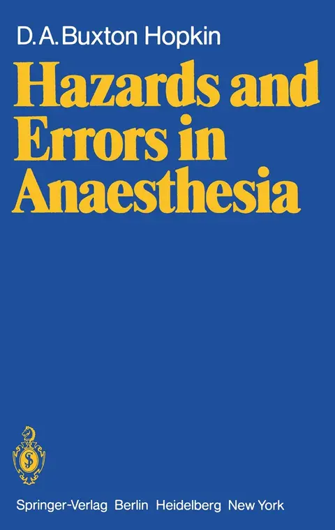 Cover of Hazards and Errors in Anaesthesia