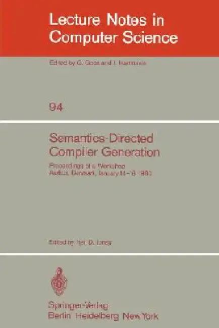 Cover of Semantics-Directed Compiler Generation