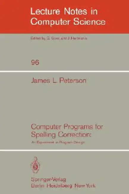 Cover of Computer Programs for Spelling Correction