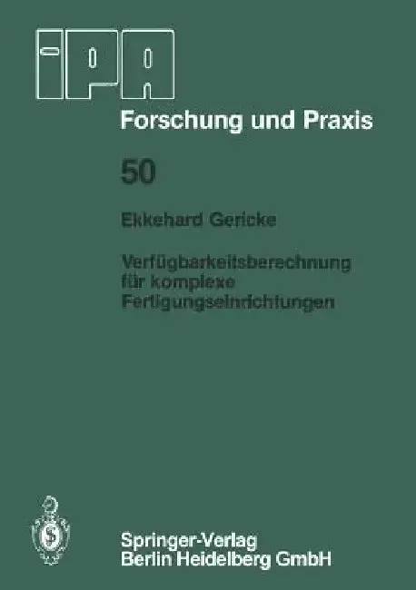 Cover of Verfügbarkeitsberechnung Für Komplexe Fertigungseinrichtungen