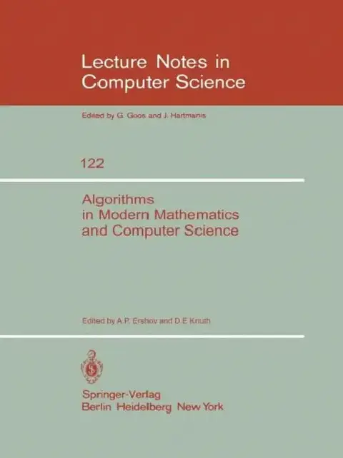 Cover of Algorithms in Modern Mathematics and Computer Science