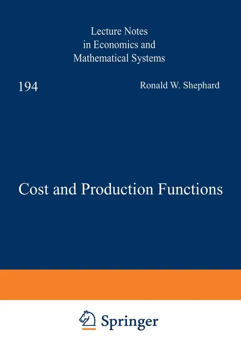 Cover of Cost and Production Functions