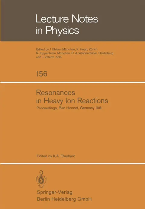 Cover of Resonances in Heavy Ion Reactions