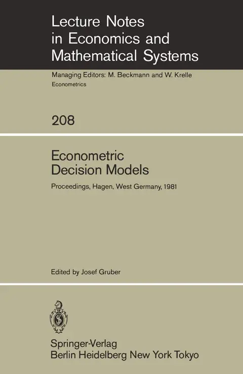 Cover of Econometric Decision Models