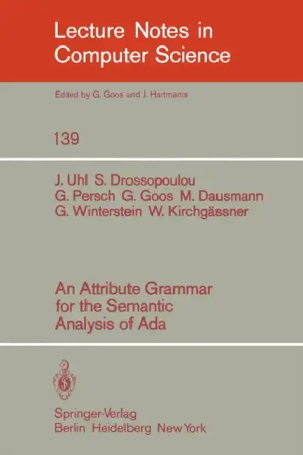 Cover of An Attribute Grammar for the Semantic Analysis of ADA