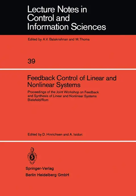 Cover of Feedback Control of Linear and Nonlinear Systems
