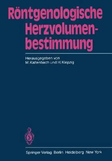 Cover of Röntgenologische Herzvolumenbestimmung