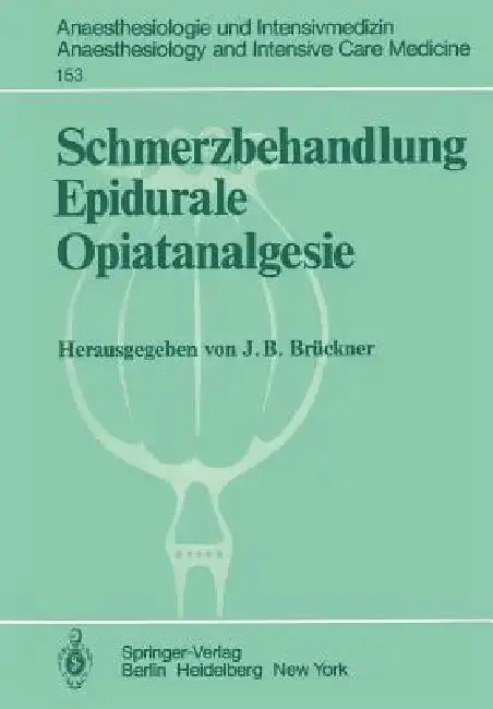 Cover of Schmerzbehandlung Epidurale Opiatanalgesie