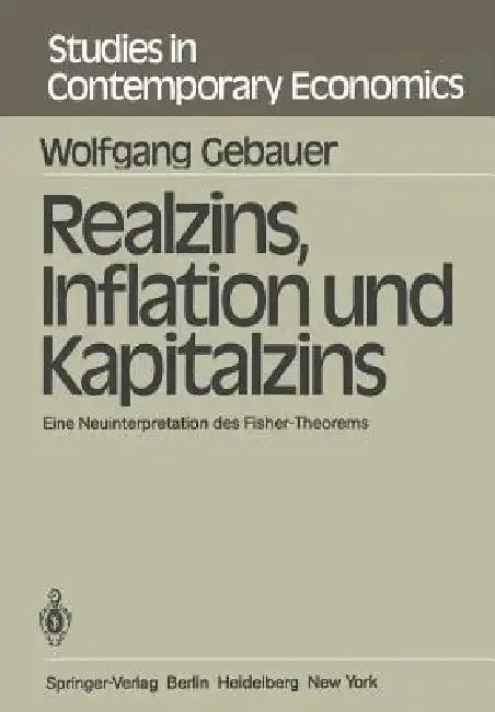 Cover of Realzins, Inflation Und Kapitalzins