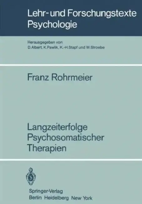 Cover of Langzeiterfolge Psychosomatischer Therapien