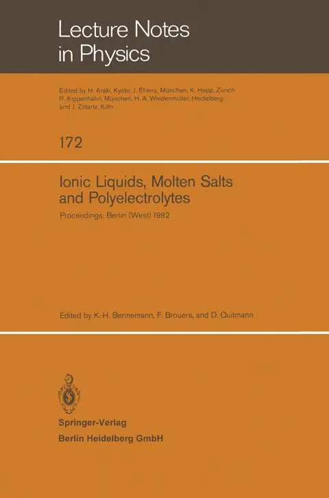 Cover of Ionic Liquids, Molten Salts, and Polyelectrolytes
