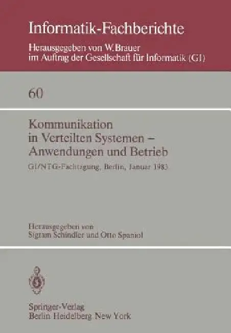 Cover of Kommunikation in Verteilten Systemen -- Anwendungen Und Betrieb