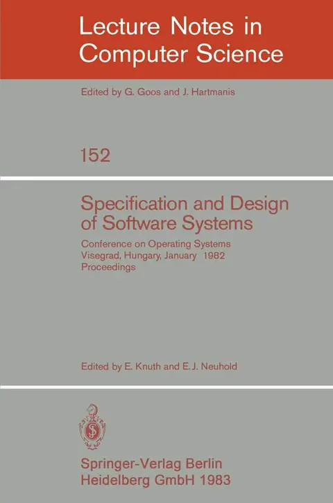 Cover of Specification and Design of Software Systems