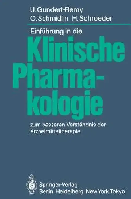 Cover of Einführung in Die Klinische Pharmakologie