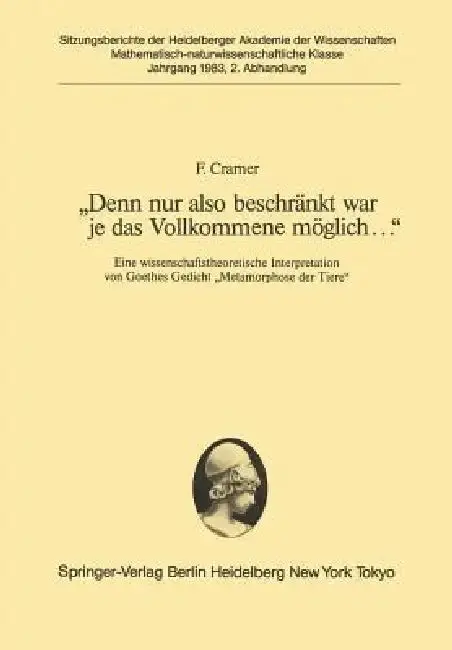 Cover of "Denn Nur Also Beschränkt War Je Das Vollkommene Möglich..."