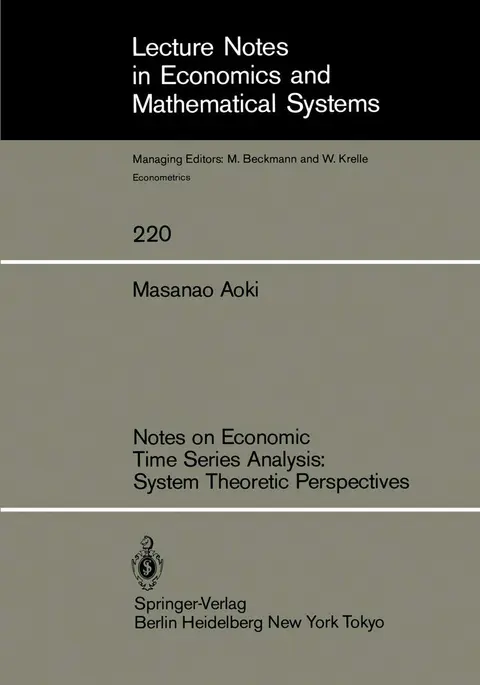 Cover of Notes on Economic Time Series Analysis