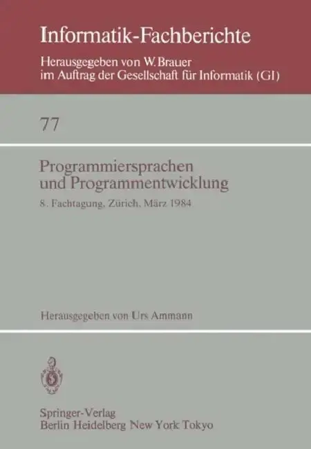 Cover of Programmiersprachen Und Programmentwicklung