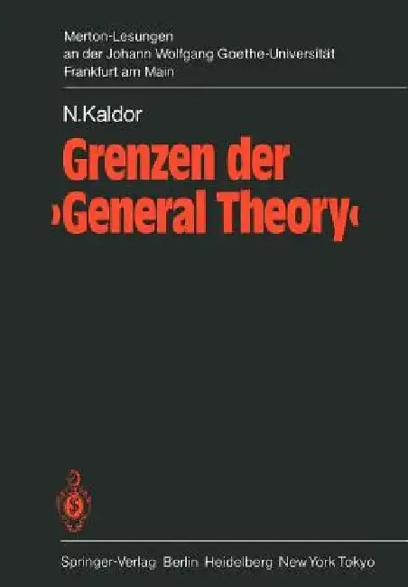 Cover of Grenzen Der 'General Theory'
