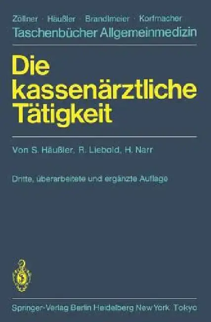 Cover of Die Kassenärztliche Tätigkeit