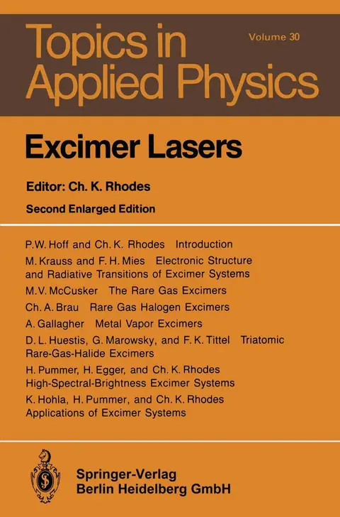 Cover of Excimer Lasers