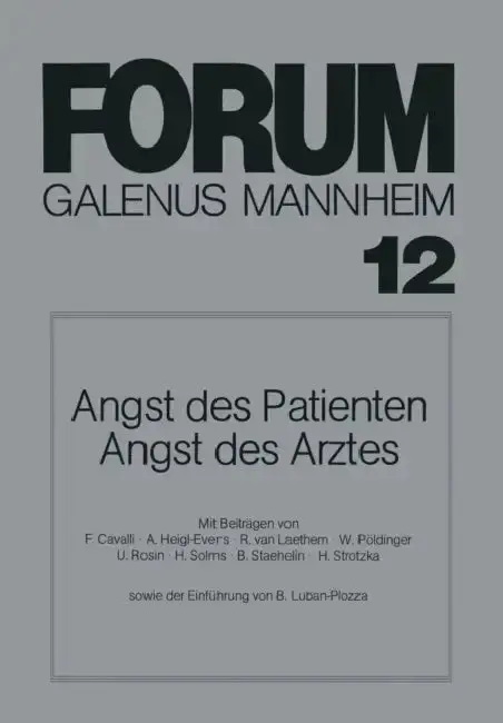 Cover of Angst Des Patienten Angst Des Arztes