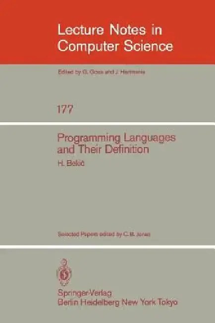Cover of Programming Languages and Their Definition