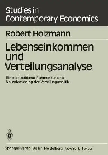 Cover of Lebenseinkommen Und Verteilungsanalyse