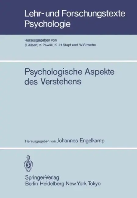 Cover of Psychologische Aspekte Des Verstehens