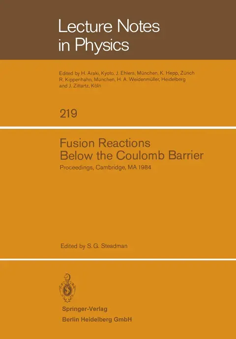 Cover of Fusion Reactions Below the Coulomb Barrier
