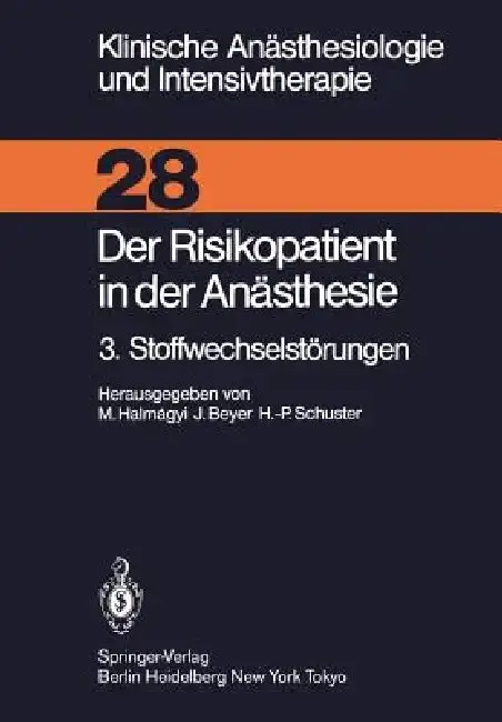 Cover of Der Risikopatient in Der Anästhesie