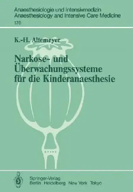 Cover of Narkose- Und Überwachungssysteme Für Die Kinderanaesthesie