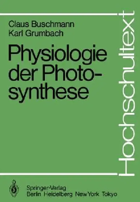 Cover of Physiologie Der Photosynthese